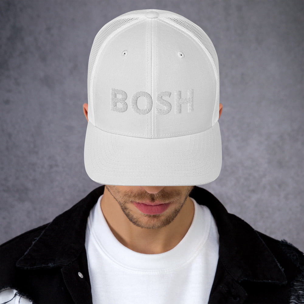 BOSS - Logo-embroidered trucker cap with cotton-blend front panel